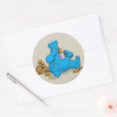 Oude Cookie Monster eet koekjes Ronde Sticker (Envelop)