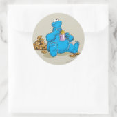 Oude Cookie Monster eet koekjes Ronde Sticker (Tas)