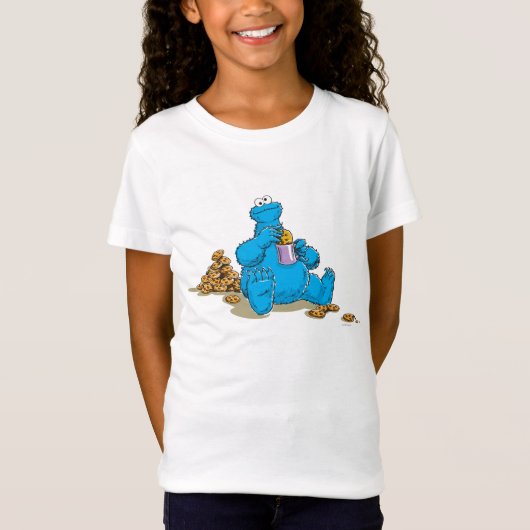 Oude Cookie Monster Eet Koekjes T-shirt (Voorkant)
