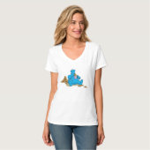 Oude Cookie Monster eet koekjes T-shirt (Voorkant volledig)