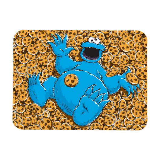 Oude Cookie Monster en koekjes Magneet (Horizontaal)