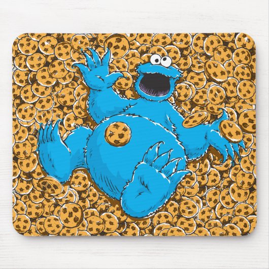 Oude Cookie Monster en koekjes Muismat (Voorkant)