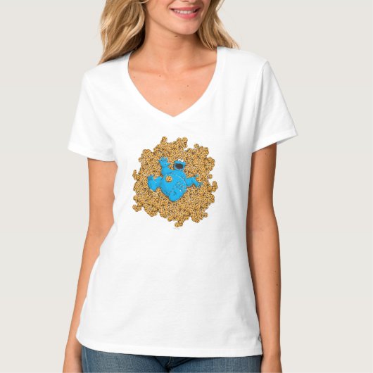 Oude Cookie Monster en koekjes T-shirt (Voorkant)