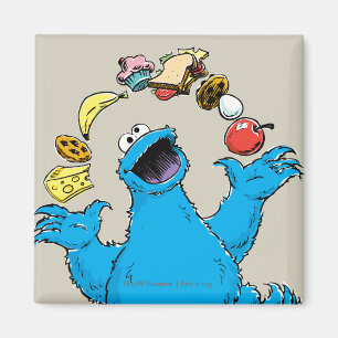 Oude Cookie Monster Jonglerend Magneet