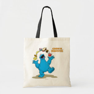 Oude Cookie Monster Jonglerend Tote Bag