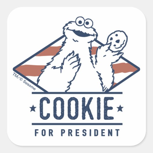 Oude Cookie Monster voor President Vierkante Sticker (Voorkant)