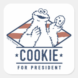 Oude Cookie Monster voor President Vierkante Sticker