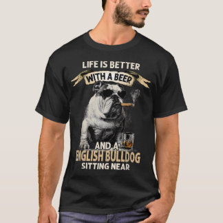 Oude Coole Hond Vaders Grappige Vaderdag Engels T-shirt