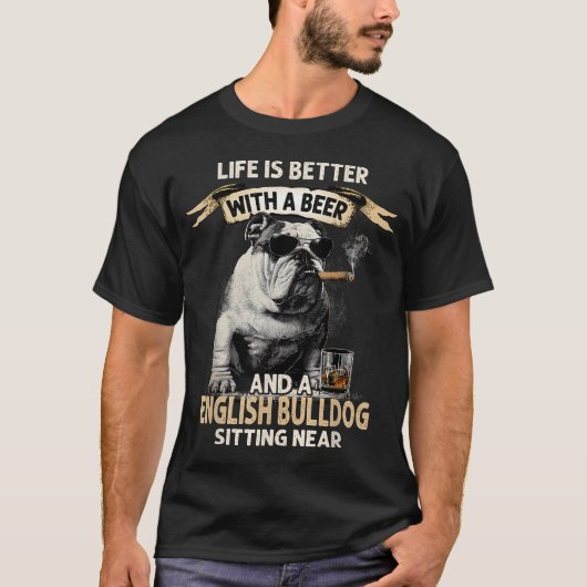 Oude Coole Hond Vaders Grappige Vaderdag Engels T-shirt (Voorkant)