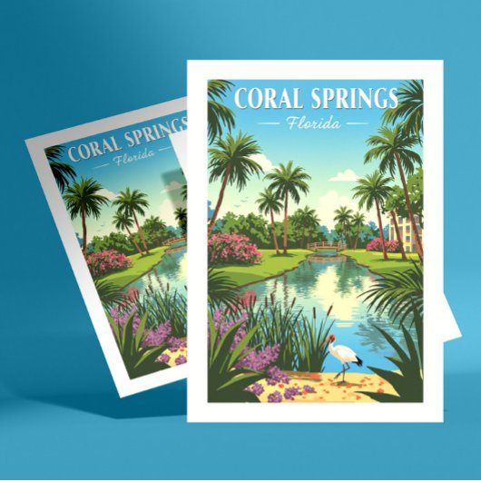 Oude Coral Springs Florida Briefkaart