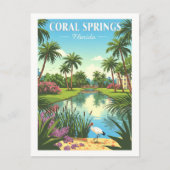 Oude Coral Springs Florida Briefkaart (Voorkant)