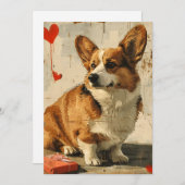 Oude Corgi Valentijnsdag Feestdagenkaart (Voorkant / Achterkant)