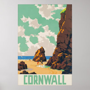 Oude Cornwall Reisposter Print, Brits Poster