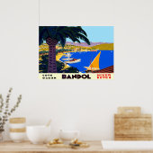 Oude Côte D'Azur Bandol Franse Reisposter Poster (Keuken)