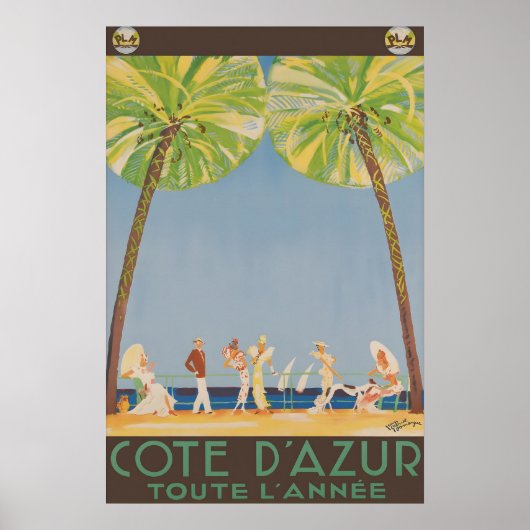 Oude Côte d'Azur Frankrijk Reisposter Frans Poster (Voorkant)