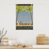 Oude Côte d'Azur Frankrijk Reisposter Frans Poster (Keuken)