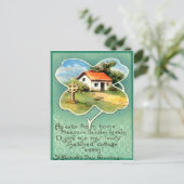 Oude Cottage Ierse Kruis St. Patrick's Dag Kaart (Staand voorkant)