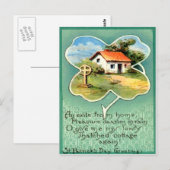 Oude Cottage Ierse Kruis St. Patrick's Dag Kaart (Voorkant / Achterkant)