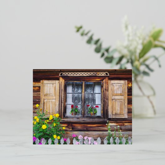 Oude cottage raam briefkaart (Staand Voorkant)