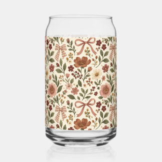 Oude Cottagecore Bloem Boog Stof | Romantisch Blikvorm Glas