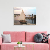 Oude Cotuit Dinghy op Sunset Stretched Canvas Prin Afdruk (Insitu (Woonkamer))
