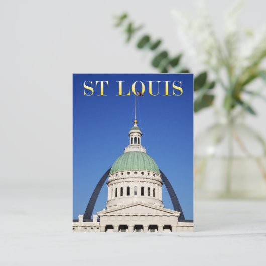 Oude Courthouse en Gateway Arch, St. Louis Briefkaart (Staand voorkant)