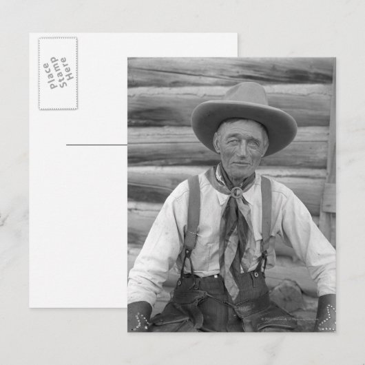 Oude cowboy briefkaart (Voorkant / Achterkant)