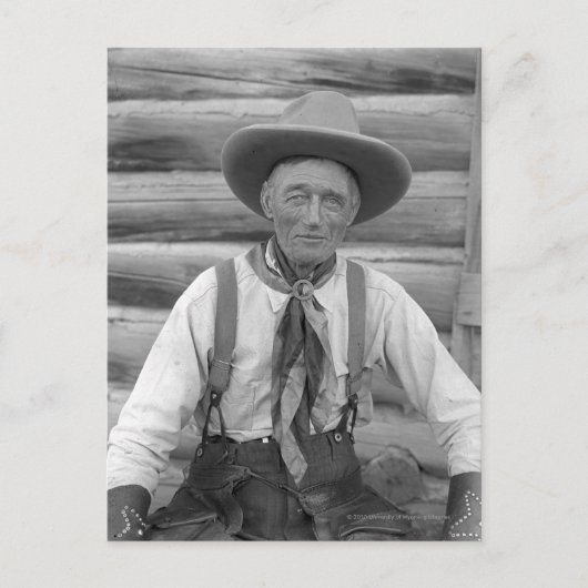 Oude cowboy briefkaart (Voorkant)