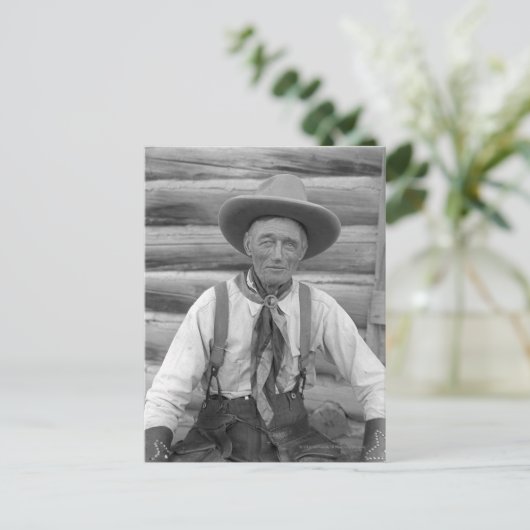Oude cowboy briefkaart (Staand voorkant)