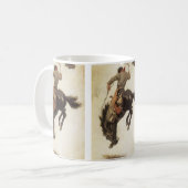 Oude Cowboy, Bronco Buster Studie door NC Wyeth Koffiemok (Voorkant links)