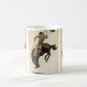 Oude Cowboy, Bronco Buster Studie door NC Wyeth Koffiemok (Center)