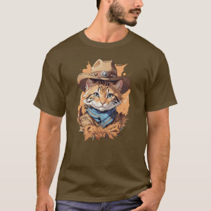 Oude Cowboy Kitten Ontwerp T-shirt