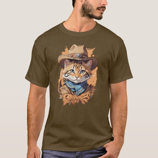 Oude Cowboy Kitten Ontwerp T-shirt (Voorkant)