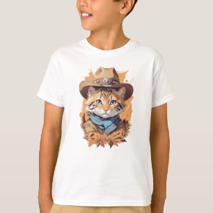 Oude Cowboy Kitten Ontwerp T-shirt