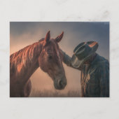 Oude Cowboy Reflectie Western Briefkaart (Voorkant)