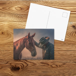 Oude Cowboy Reflectie Western Briefkaart