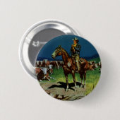 Oude Cowboy, Veeboer op de Boerderij Ronde Button 5,7 Cm (Voorkant /achterkant)