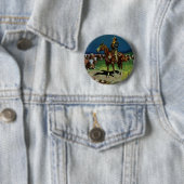 Oude Cowboy, Veeboer op de Boerderij Ronde Button 5,7 Cm (In situ)
