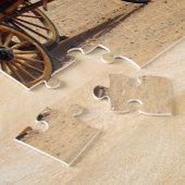 Oude Cowboy Wagon Arizona. Kerstgroeten Legpuzzel (Zijkant)