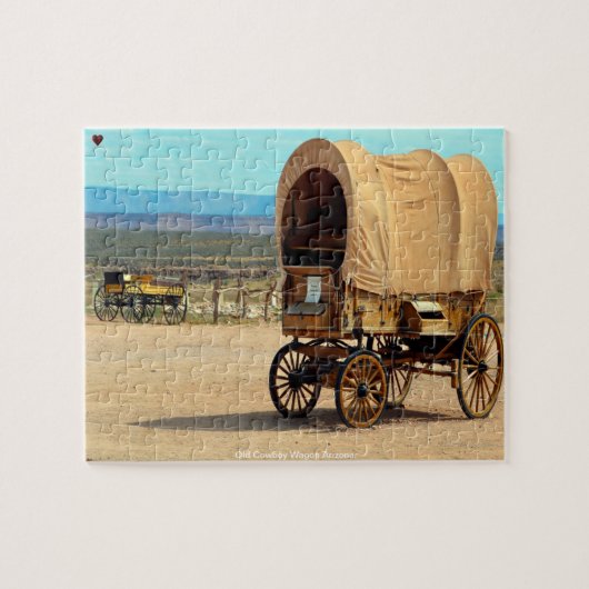 Oude Cowboy Wagon Legpuzzel (Horizontaal)