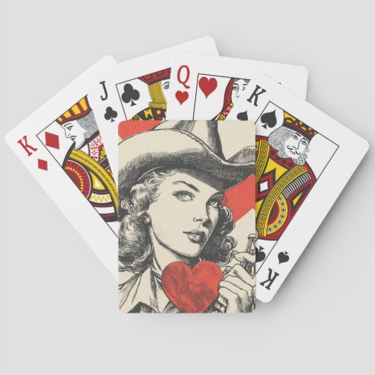 Oude Cowgirl Pokerkaarten (Achterkant)