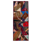 Oude Crazy Patchwork Dekbed Kleurrijk Elegant Wijn Cadeautas (Achterkant)