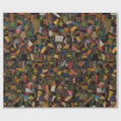 Oude Crazy Quilt Cadeaupapier (Vlak)