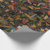 Oude Crazy Quilt Cadeaupapier (Hoek)