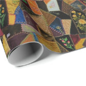 Oude Crazy Quilt Cadeaupapier (Rol Hoek)