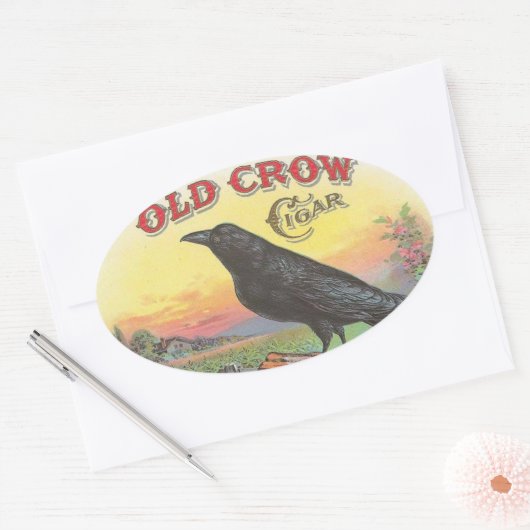 Oude crème ovale sticker (Envelop)