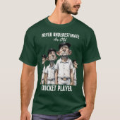 Oude cricketspeler t-shirt (Voorkant)