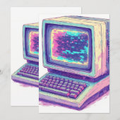 Oude CRT-computer uit de late jaren 90 - 2 Kaart (Voorkant / Achterkant)