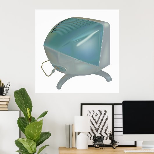 oude CRT-monitor Poster (Thuiskantoor)
