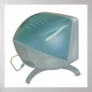 oude CRT-monitor Poster